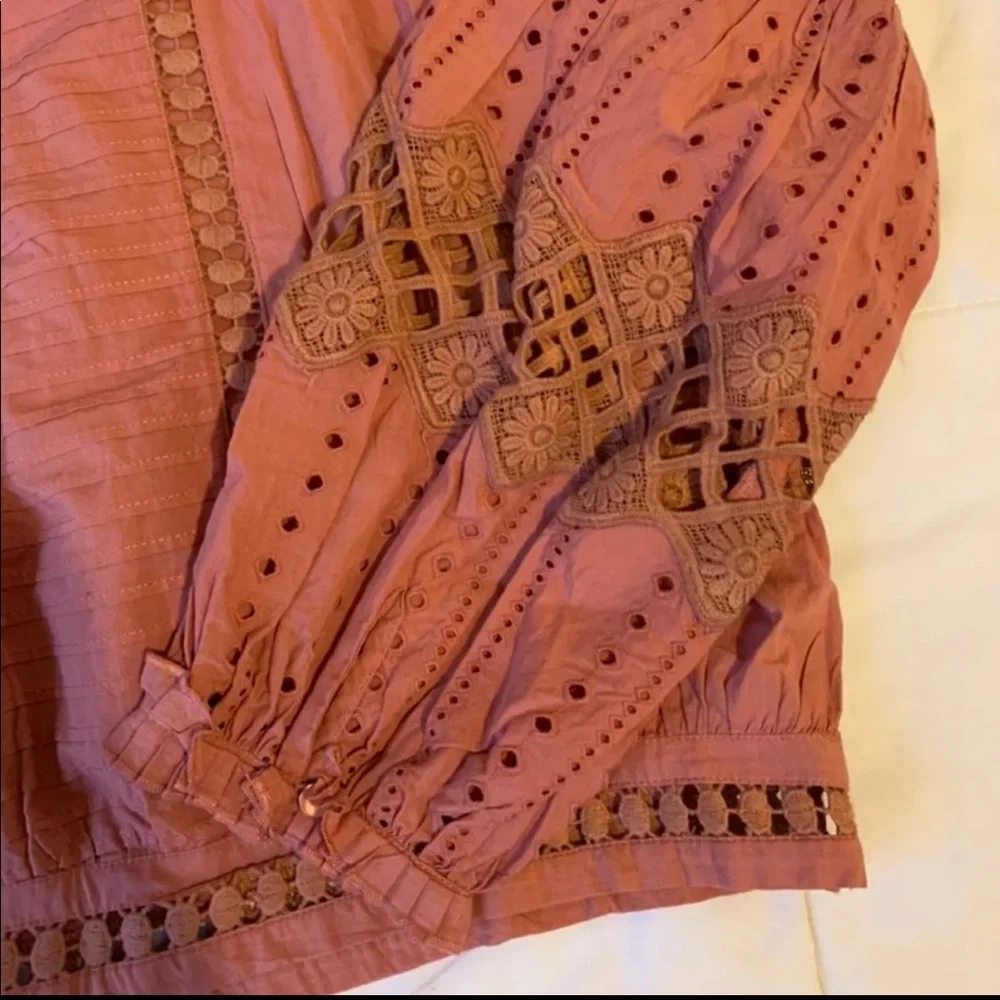 Topshop Pink Puff Sleeve Shirt